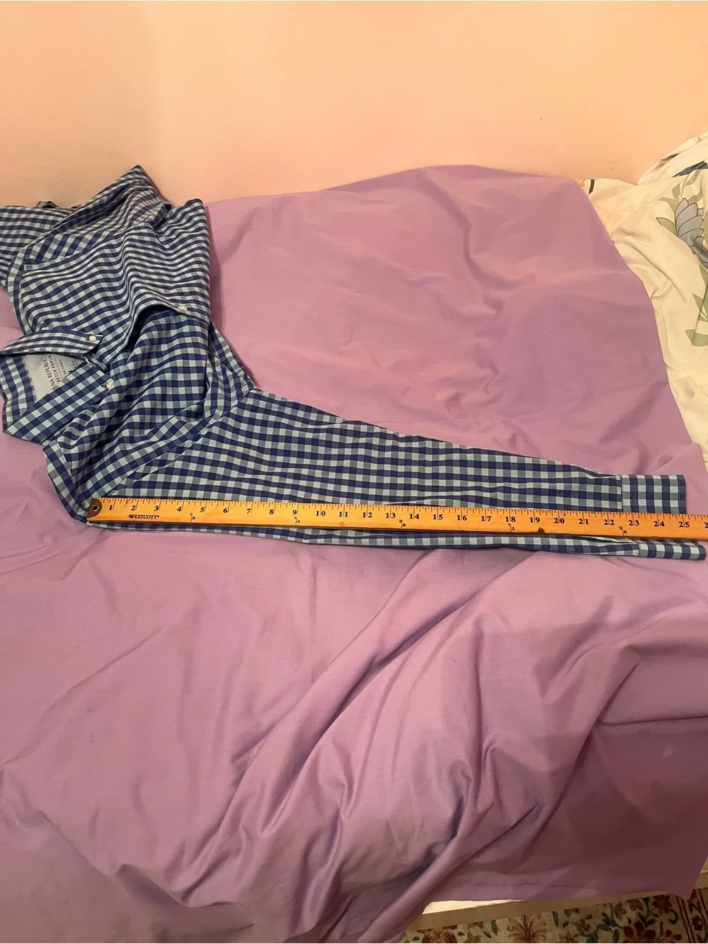 Banana Republic Men's Blue and White Gingham Button-Down Shirt